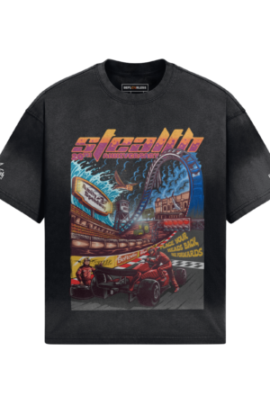 Floorless Racing Front Print Oversized Tie-dye Tee