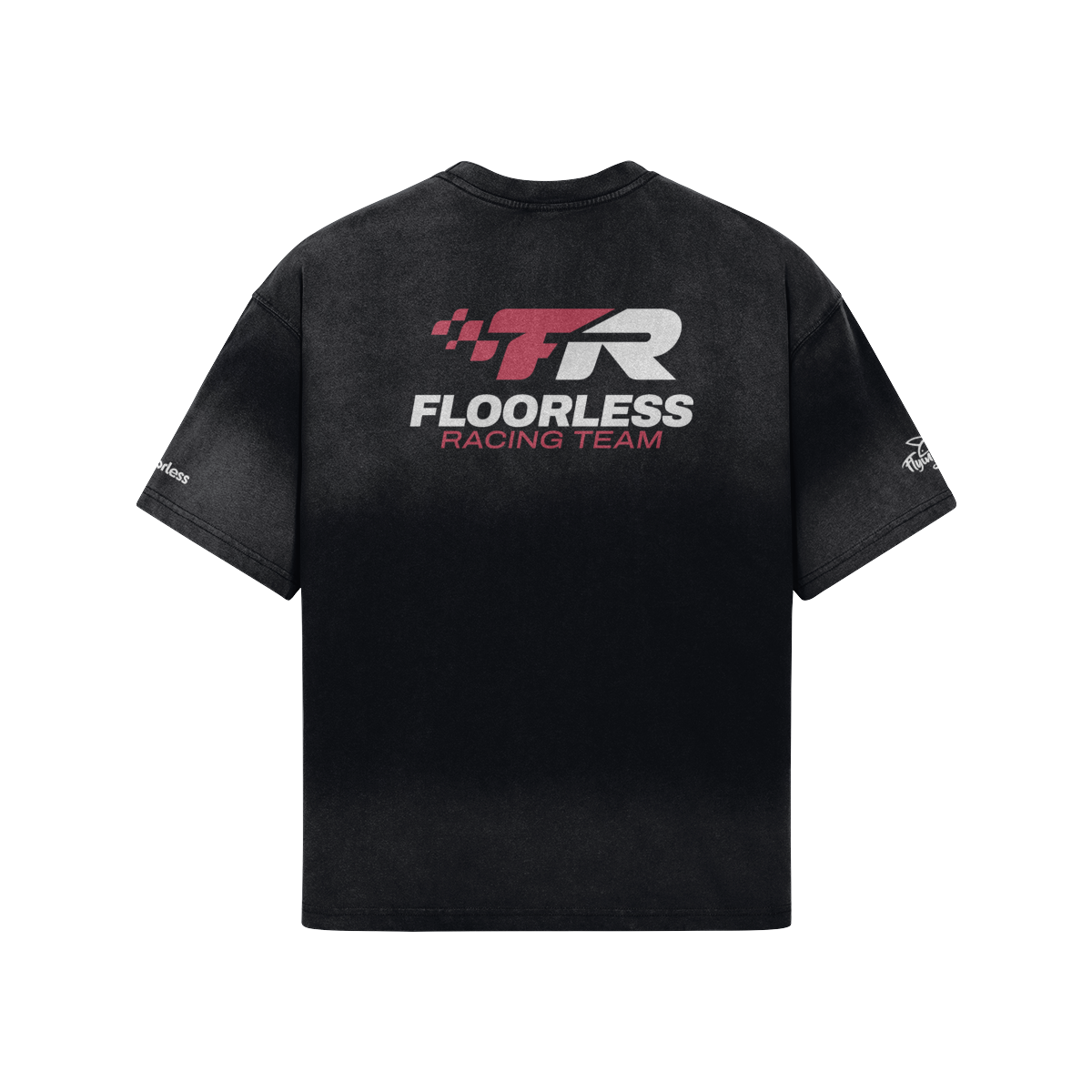 Floorless Racing Front Print Oversized Tie-dye Tee - Image 2