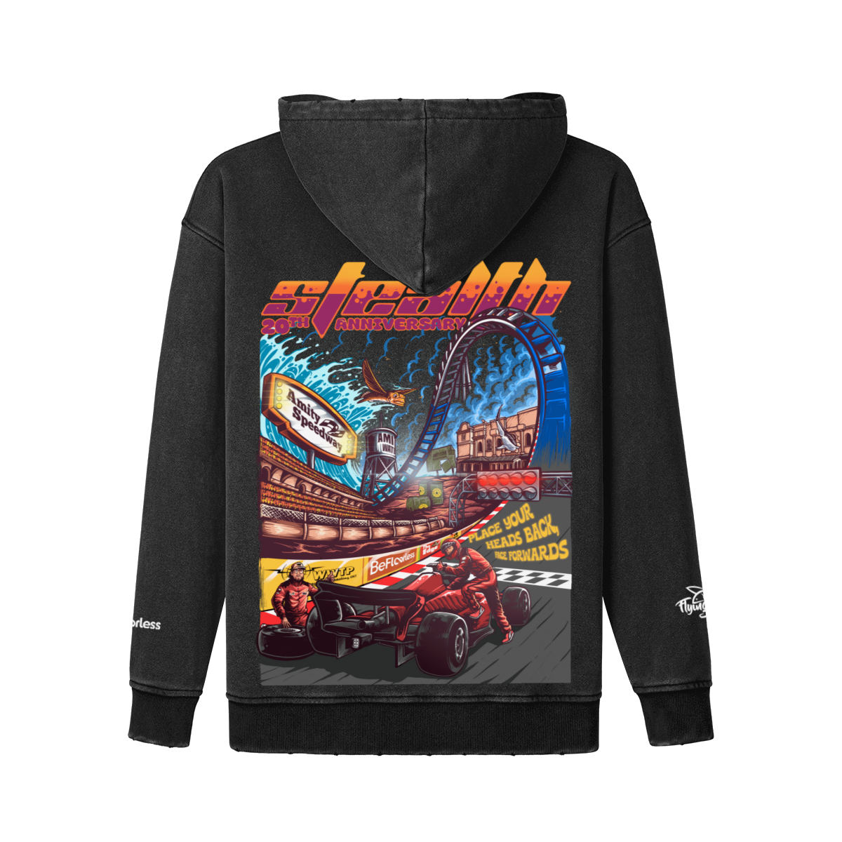 Floorless Racing Snow Wash Vintage Hoodie - Image 2